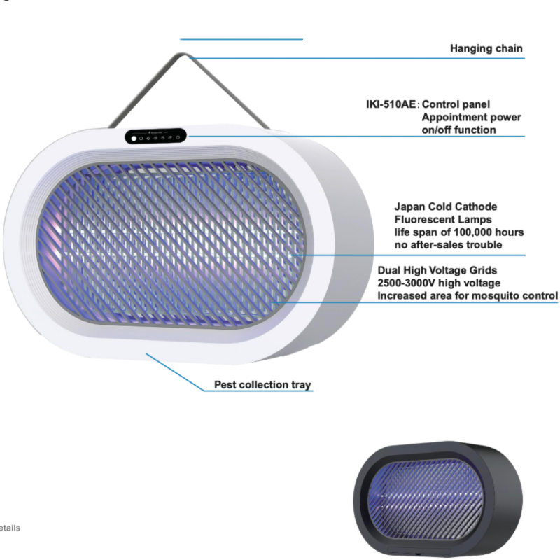 3000V Mosquito Killer Lamp| 40m² Coverage | 100,000-Hour Japanese UV
