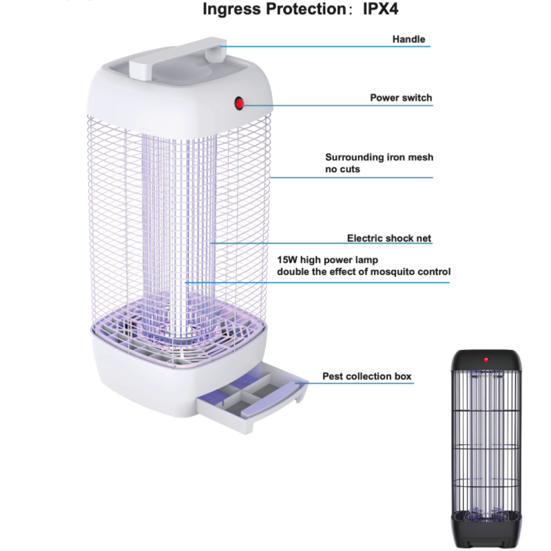 High-Power Mosquito Killer Lamp – IPX4 Waterproof, 200m² Coverage, Electric Shock Net