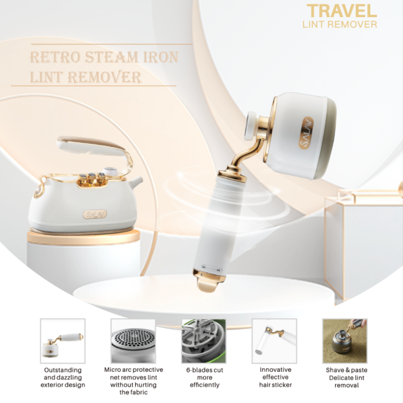 Steam Iron & Lint Remover – 6-Blade Fabric Shaver