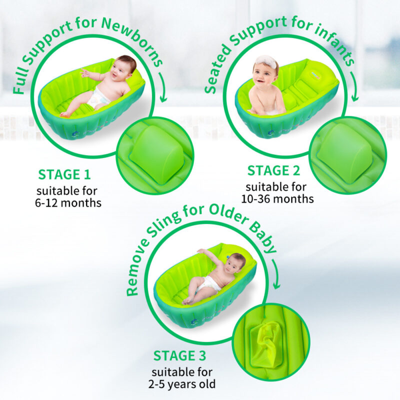 Inflatable Baby Bathtub for 0–8 Years |Portable PVC Tub ,Air Pump