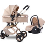 High View Baby Stroller (0–3Y),Luxury Fold with Shock Absorption