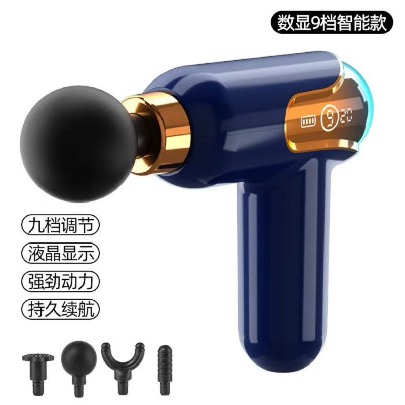 Massage Gun – 9 Speed Levels, 4 Interchangeable Heads